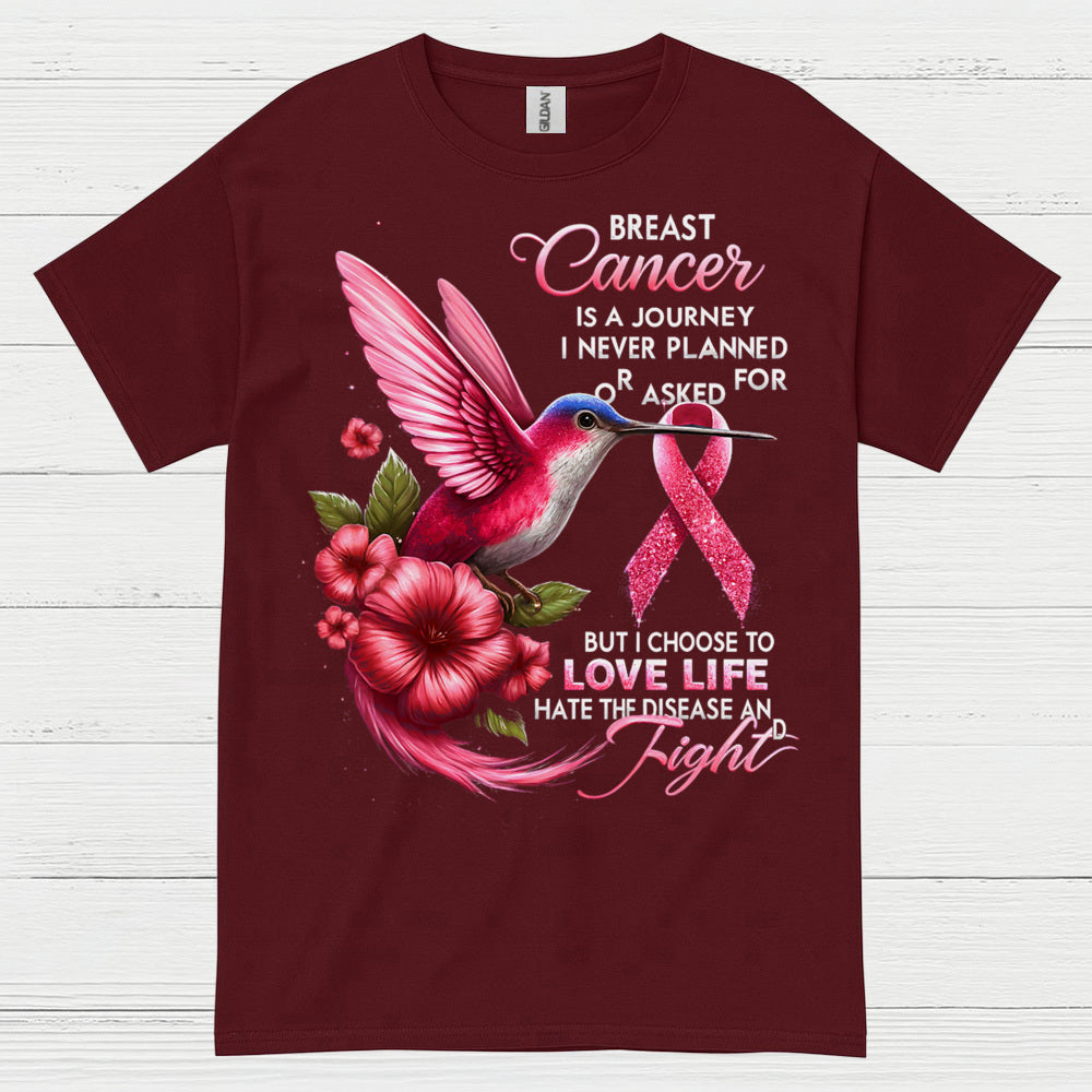 Breast Cancer Journey Inspirational Hummingbird T Shirt