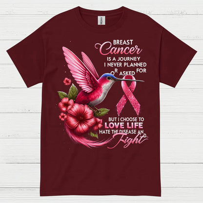 Breast Cancer Journey Inspirational Hummingbird T Shirt