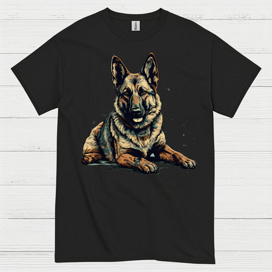 German Shepherd Realistic Portrait Loyal Dog T Shirt