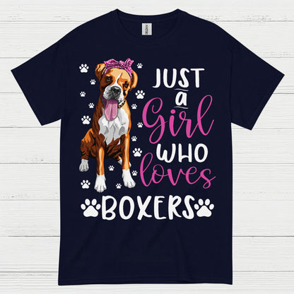 Just A Girl Loves Boxers T Shirt