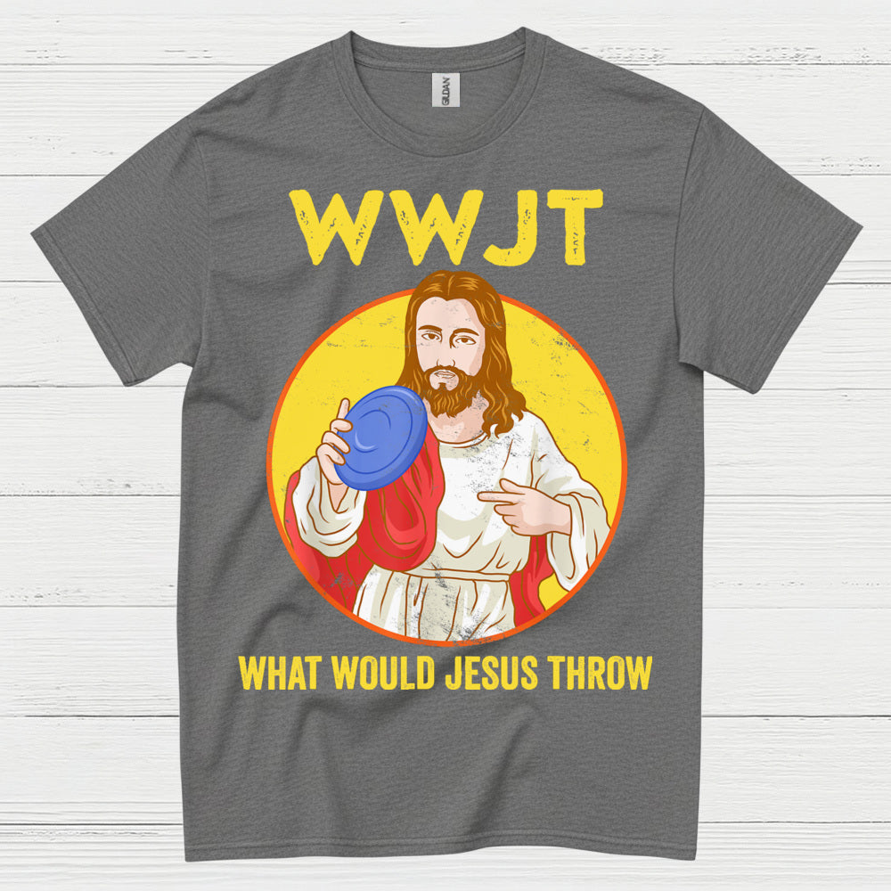 WWJT What Would Jesus Throw Disc Golf T Shirt