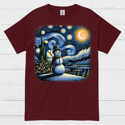 Festive Snowman Art T Shirt