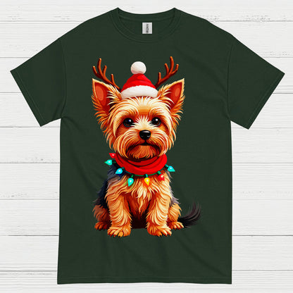 Cute Christmas Yorkie Dog Lover T Shirt