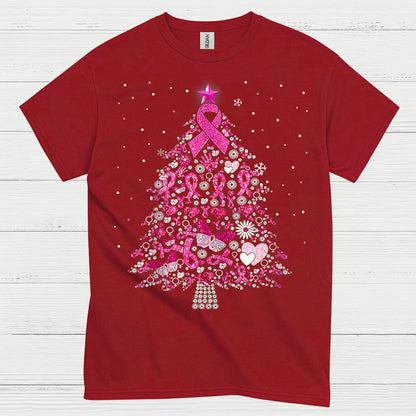 Breast Cancer Awareness Christmas Tree T Shirt
