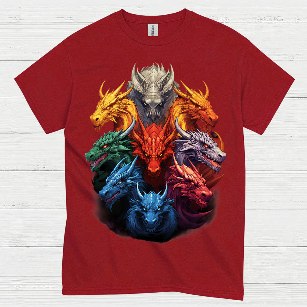 Colorful Dragon Heads T Shirt