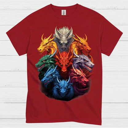 Colorful Dragon Heads T Shirt