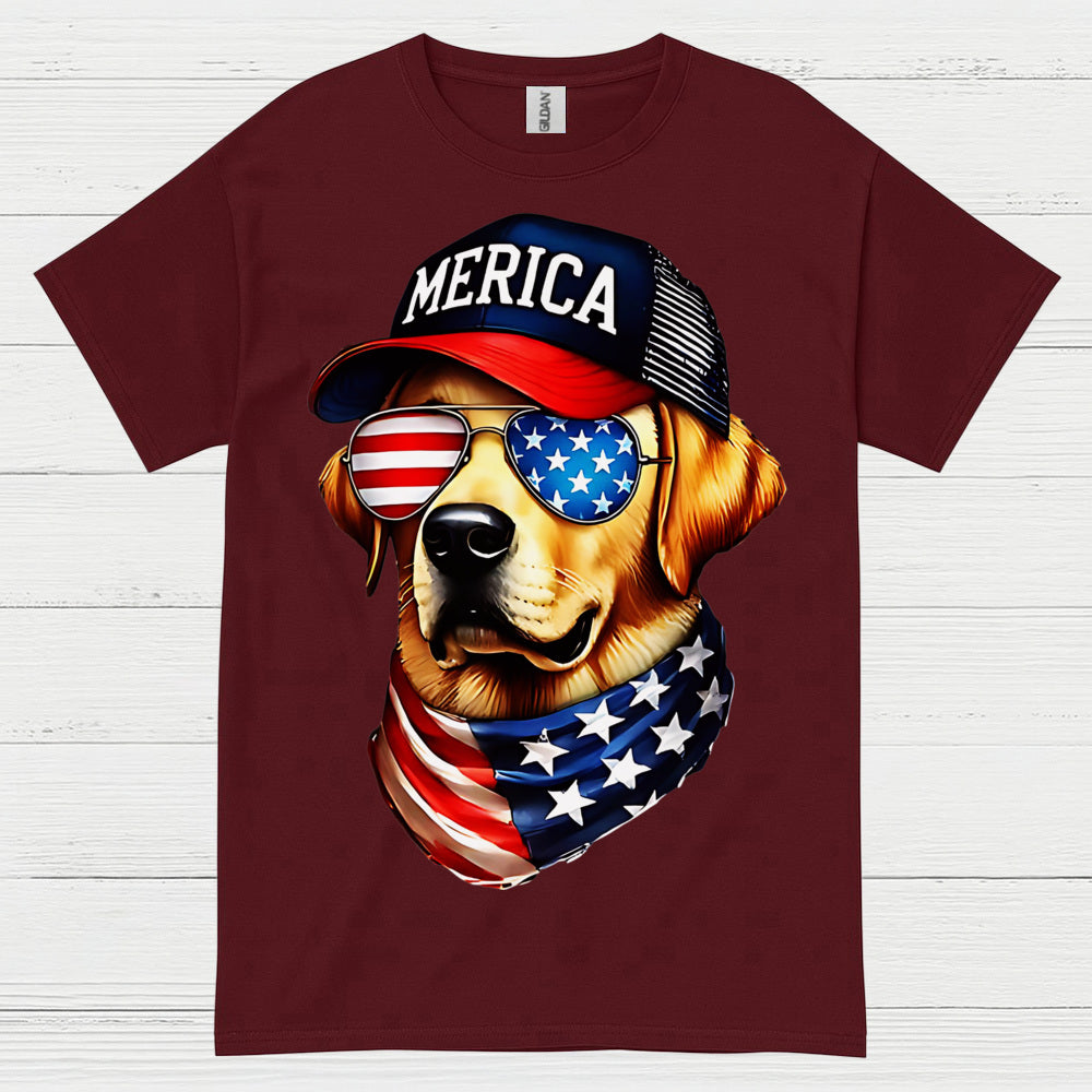 Patriotic Dog America Graphic T Shirt