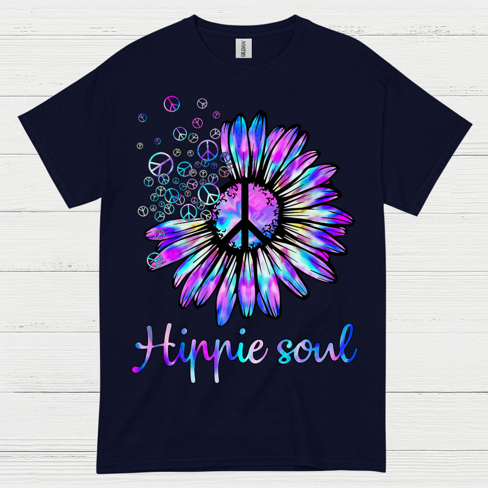 Hippie Soul Sunflower Peace Sign T Shirt
