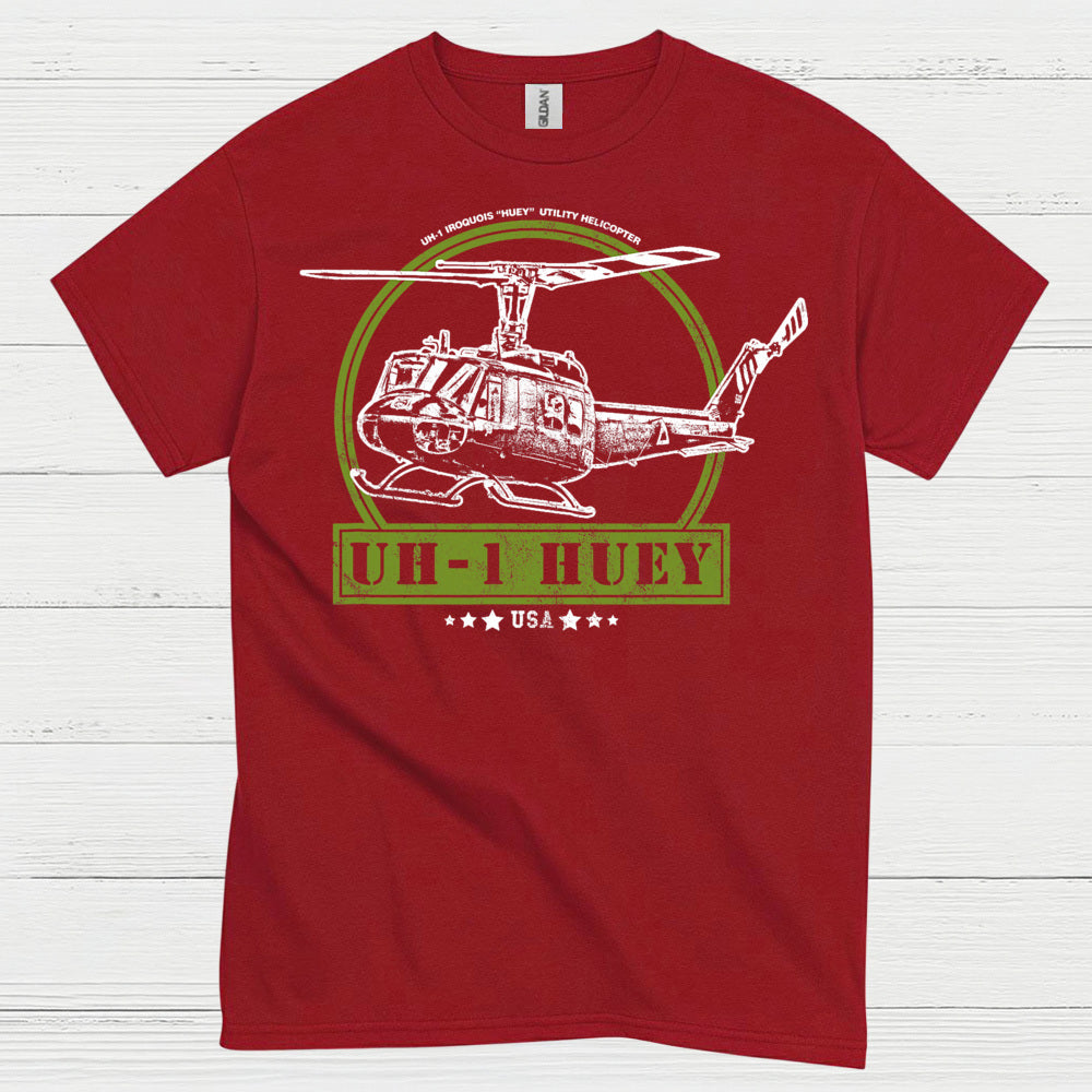 UH-1 Huey USA Military Helicopter T Shirt