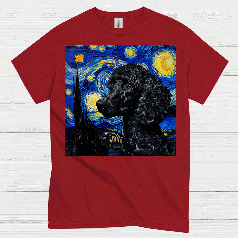 Elegant Poodle Starry Night Art T Shirt
