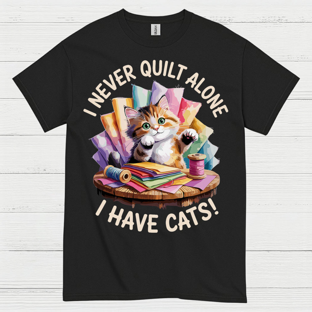 Quilting With Cats Humor T Shirt