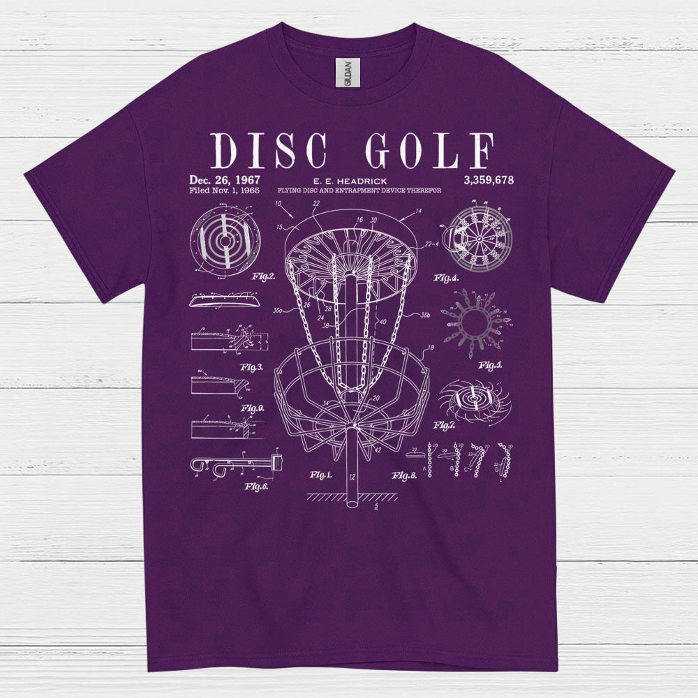 Disc Golf Patent Blueprint T Shirt