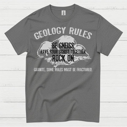 Geology Rules Rock On T Shirt