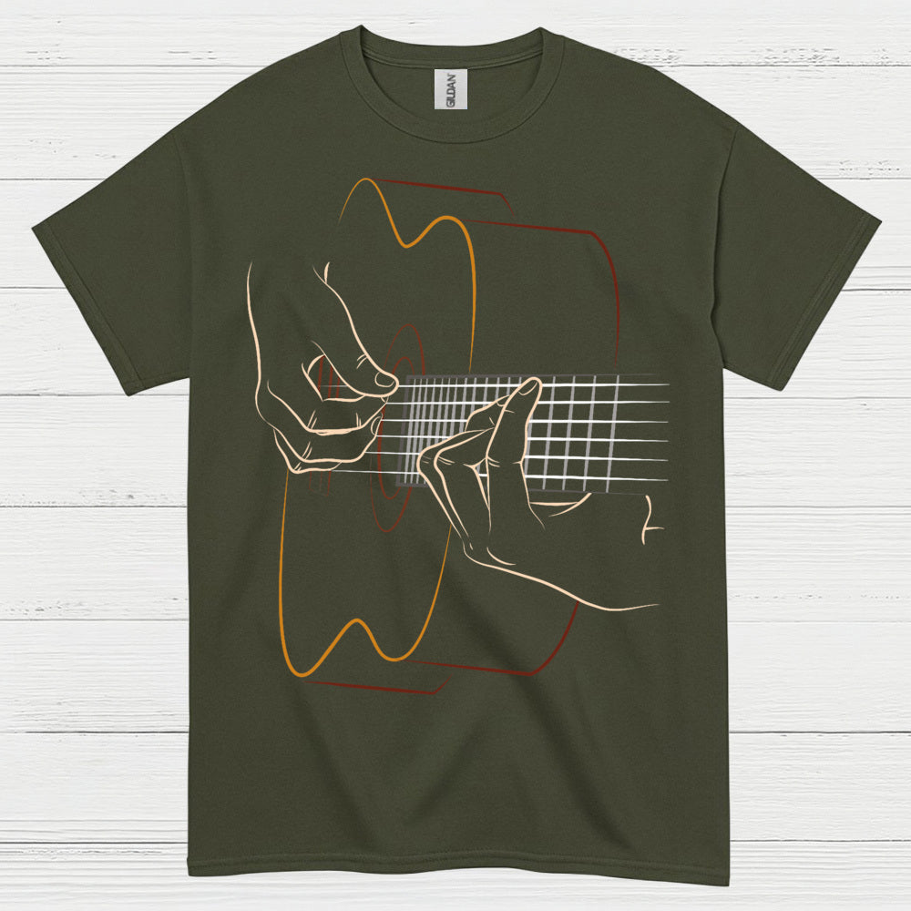 Acoustic Line Art Guitar T Shirt