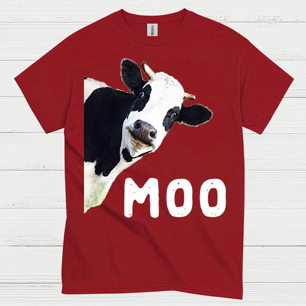 Moo Funny Cow Peekaboo T Shirt