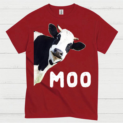 Moo Funny Cow Peekaboo T Shirt