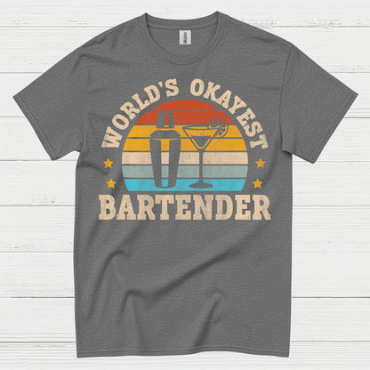 Worlds Okayest Bartender Vintage T Shirt