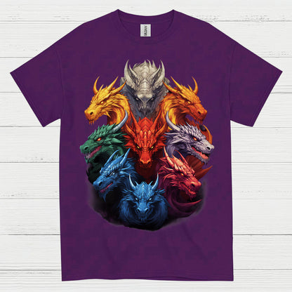 Colorful Dragon Heads T Shirt