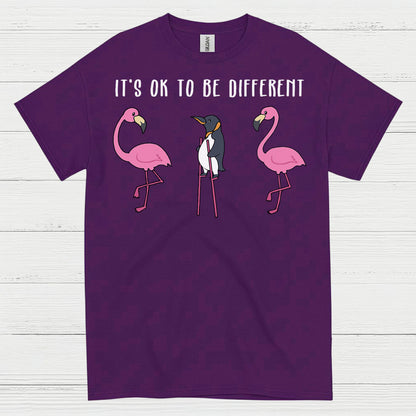 It’s Ok To Be Different Penguin Quote T Shirt