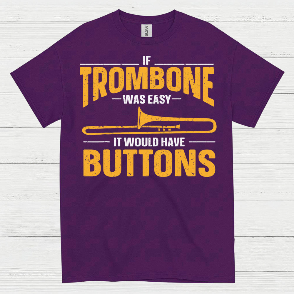 Trombone Buttons Funny T Shirt