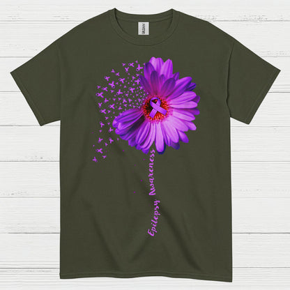 Purple Flower Epilepsy Awareness T Shirt