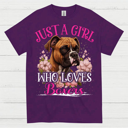 Just A Girl Who Loves Boxers T Shirt