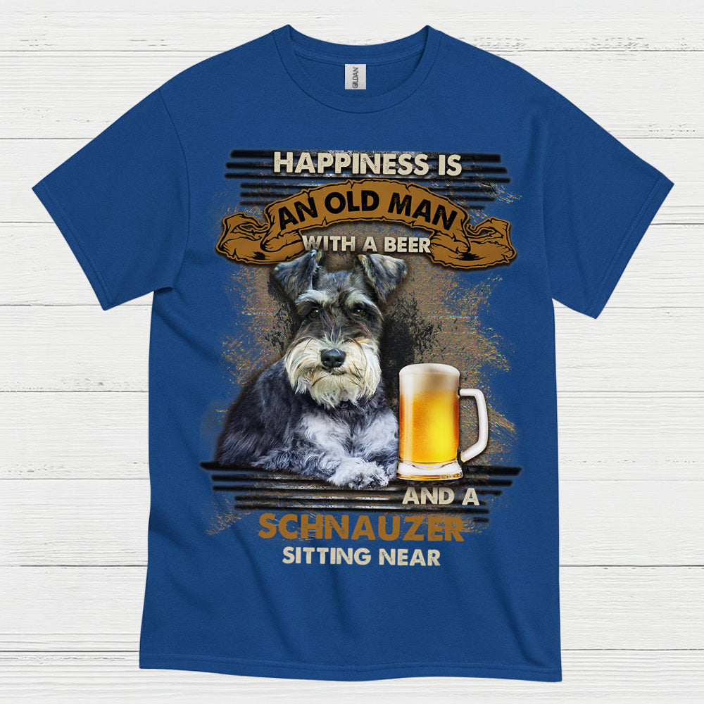 Happiness Is Schnauzer And Beer Funny T Shirt