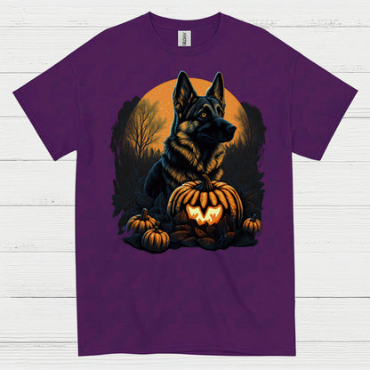 German Shepherd Halloween Pumpkin Night T Shirt