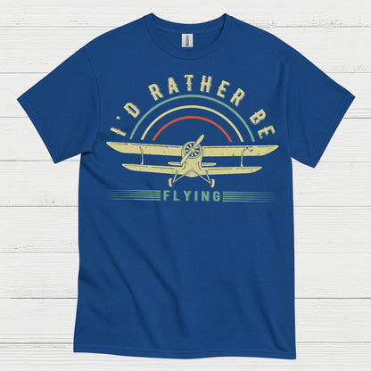I'd Rather Be Flying Retro Pilot T Shirt