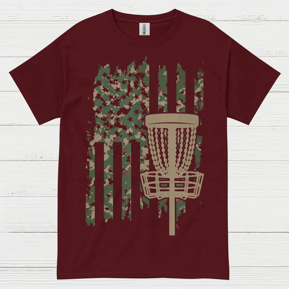 Patriotic Disc Golf Camo Flag T Shirt