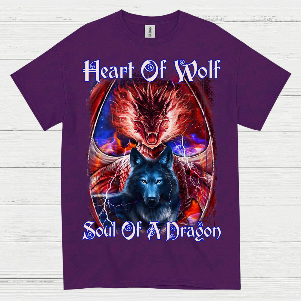 Heart Of Wolf Soul Of A Dragon T Shirt