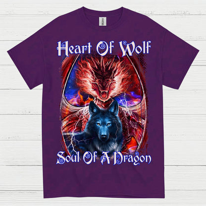 Heart Of Wolf Soul Of A Dragon T Shirt