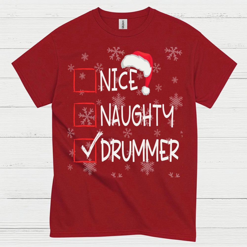 Checked Drummer Christmas T Shirt