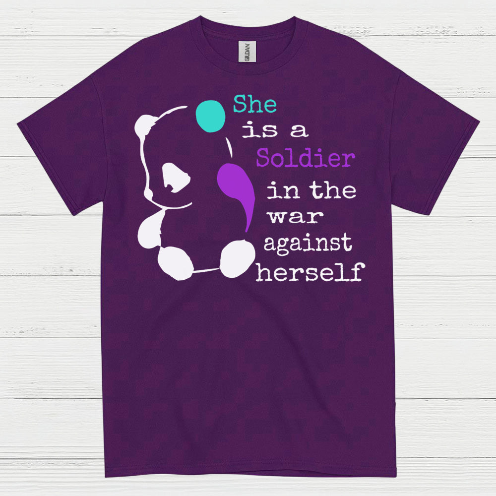 She Is A Soldier Message T Shirt