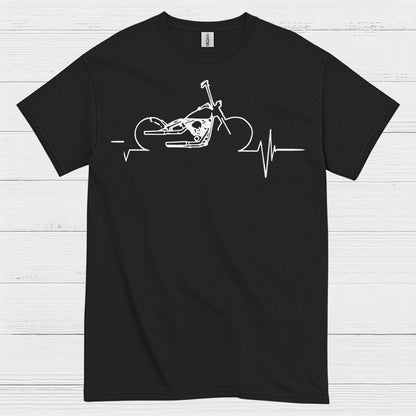 Motorcycle Heartbeat Line Art T Shirt