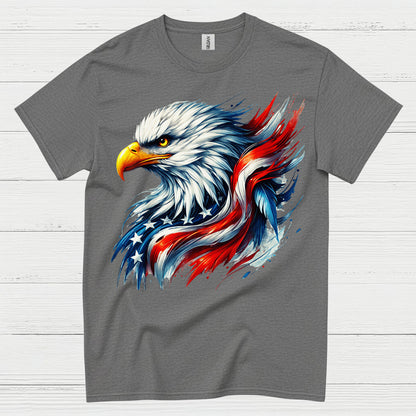 American Bald Eagle Patriotic Brush Freedom T Shirt