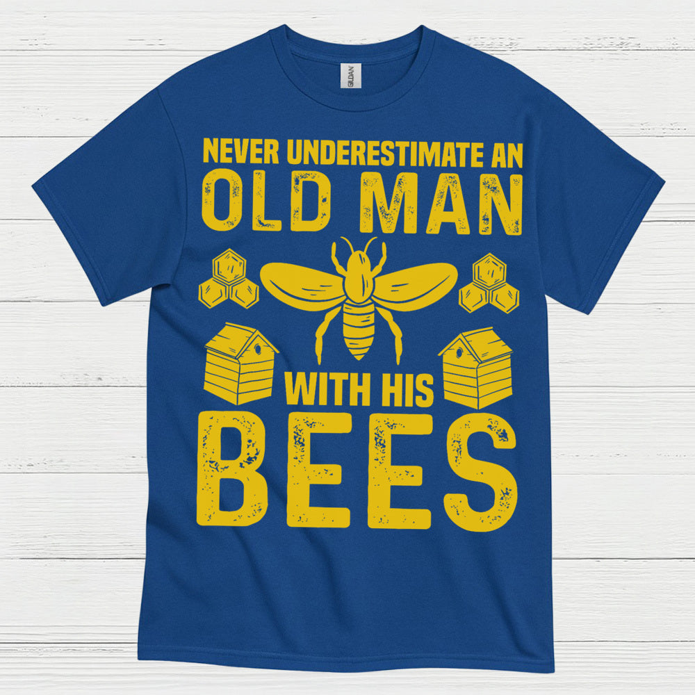 Never Underestimate An Old Man Bees T Shirt