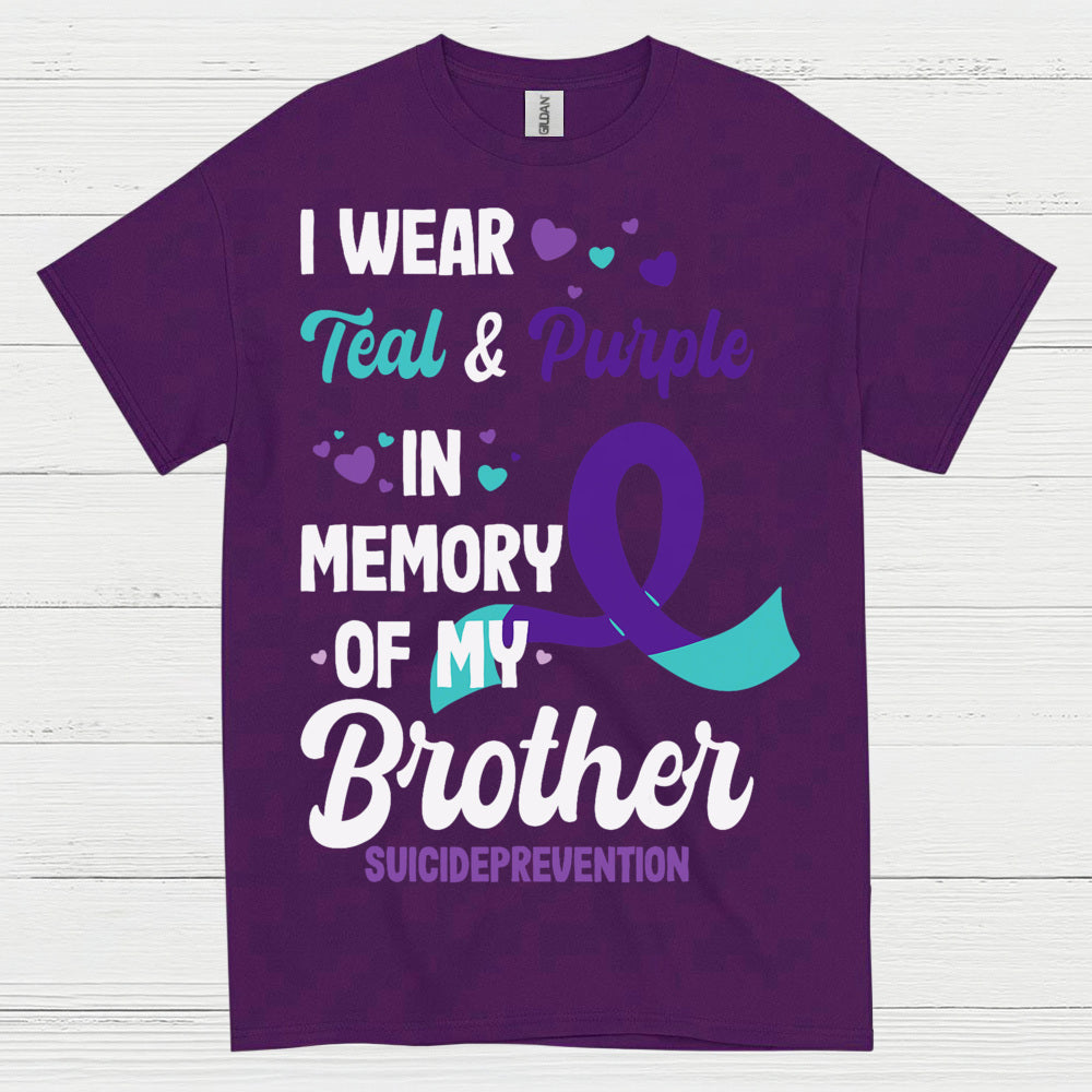 Teal Purple Brother Memorial Awareness T Shirt