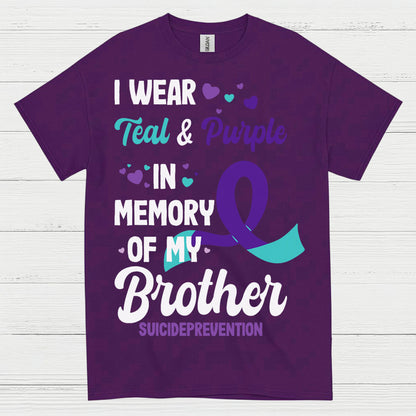 Teal Purple Brother Memorial Awareness T Shirt