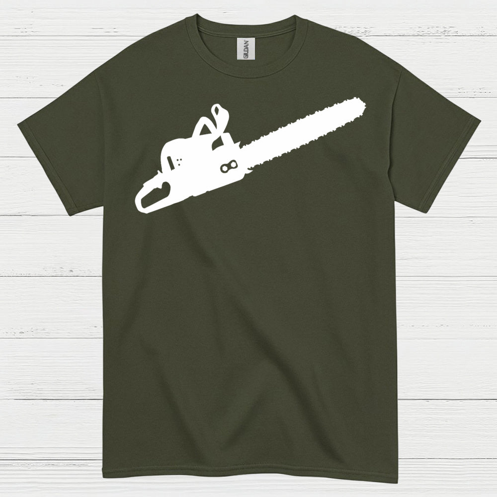 Minimal Chainsaw Silhouette T Shirt