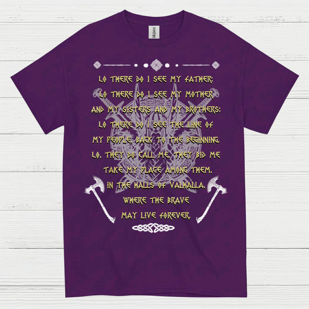 Valhalla Warrior Prayer Viking T Shirt