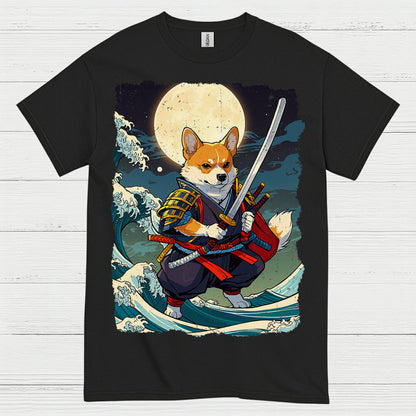 Samurai Corgi Warrior Art T Shirt