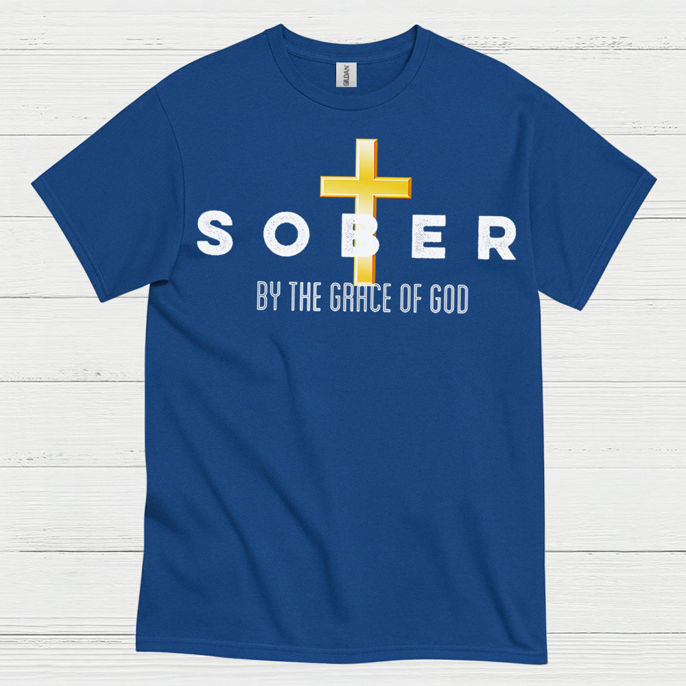 Saved By Grace Sober Christian T Shirt