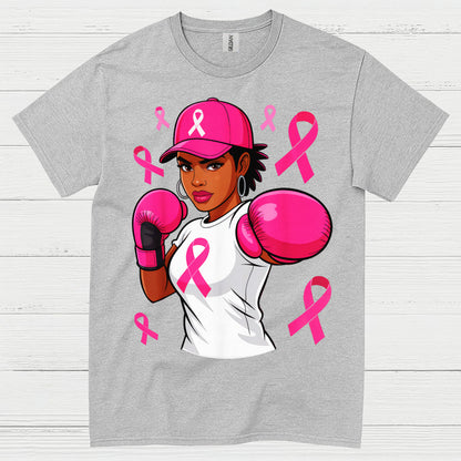 Breast Cancer Fighter Boxing Girl T Shirt