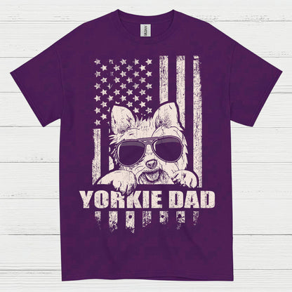 Yorkie Dad Patriotic Dog Lover T Shirt