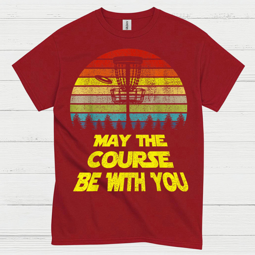 Retro Disc Golf May The Course Be With You T Shirt