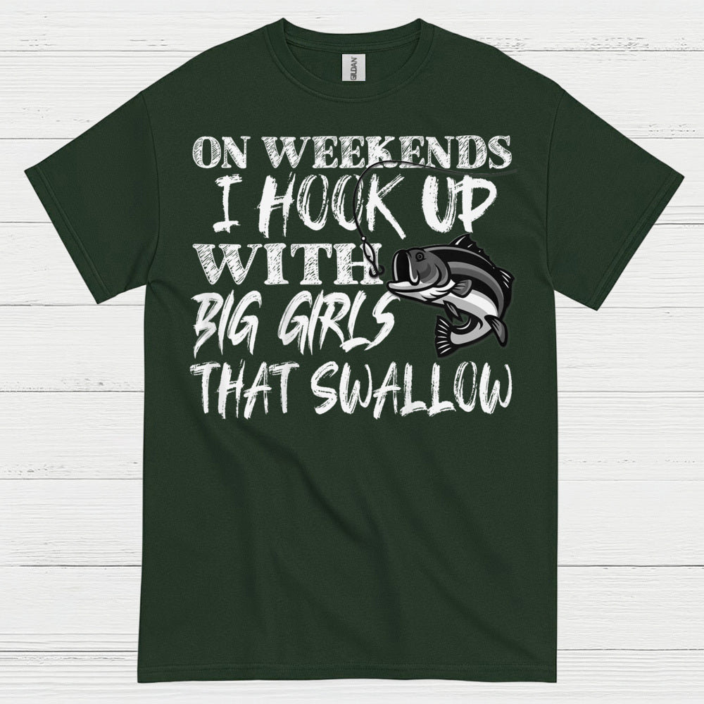 Hook Up With Big Girls Fishing T Shirt