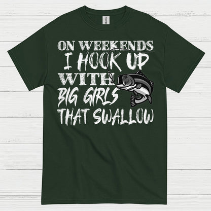 Hook Up With Big Girls Fishing T Shirt