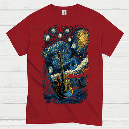 Starry Night Guitar T Shirt