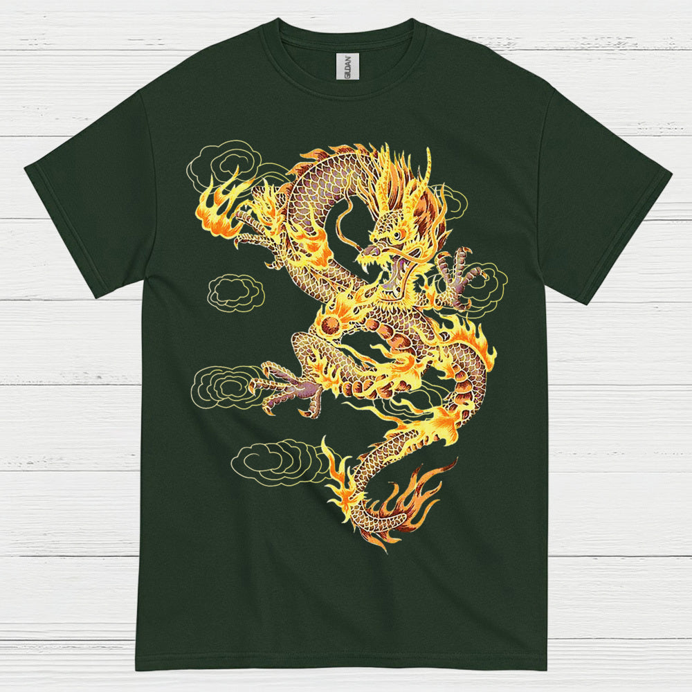 Golden Fire Dragon T Shirt